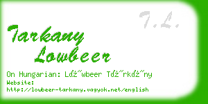 tarkany lowbeer business card